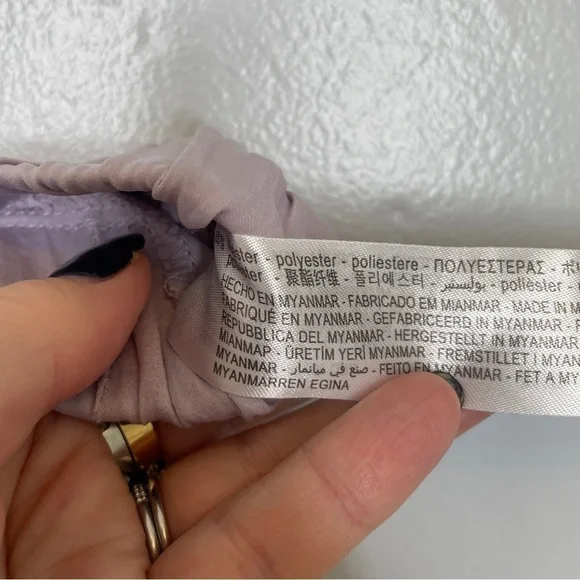 Zara Lilac Pleated Wide Legged High Waisted Floaty Palazzo Trousers Open Hem M - Picture 12 of 12